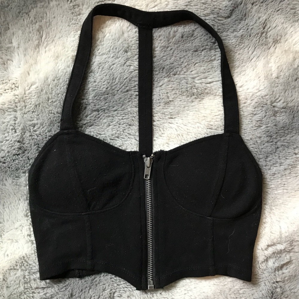 Black Strappy Crop Top